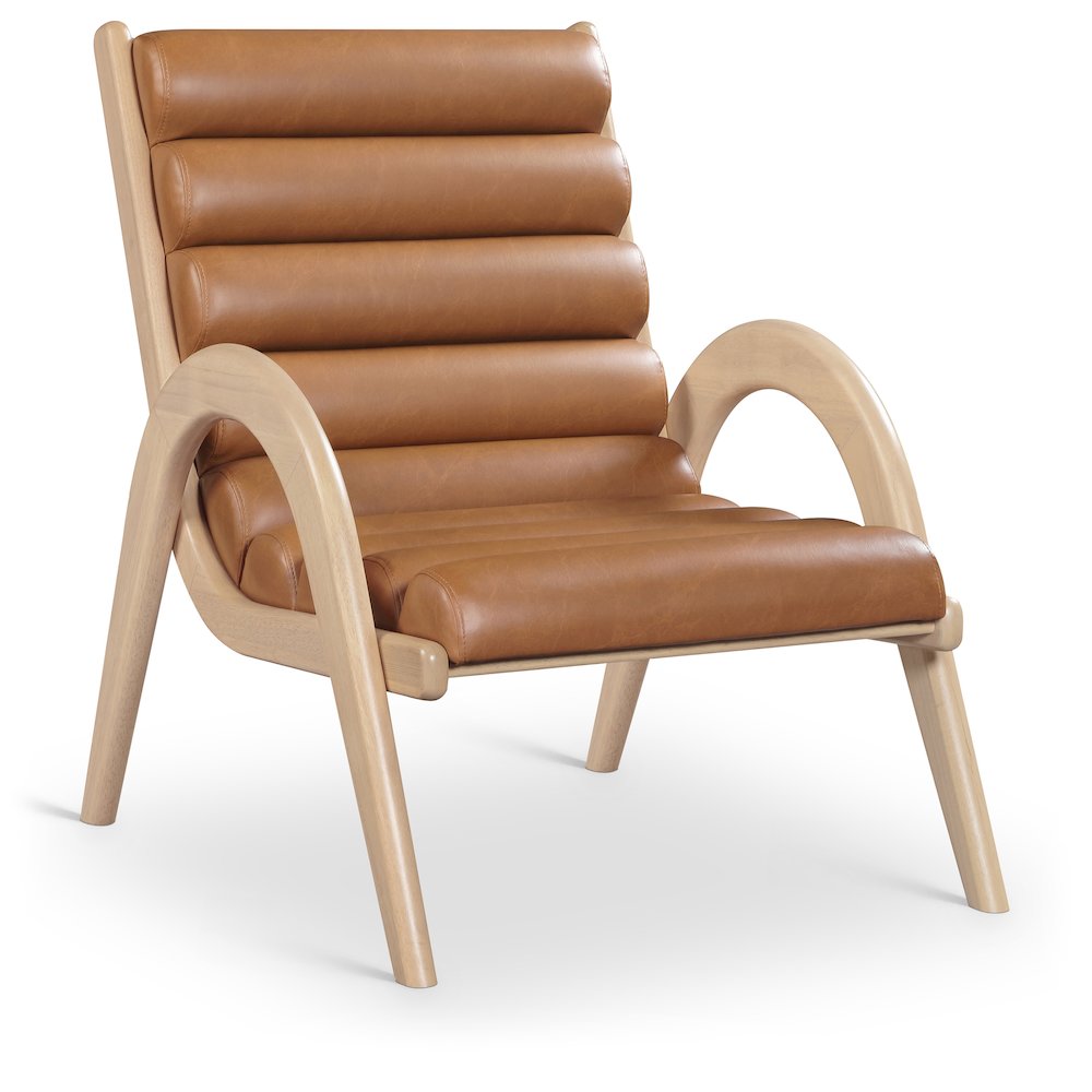 Randal Cognac Vegan Leather Upholstered Accent Chair