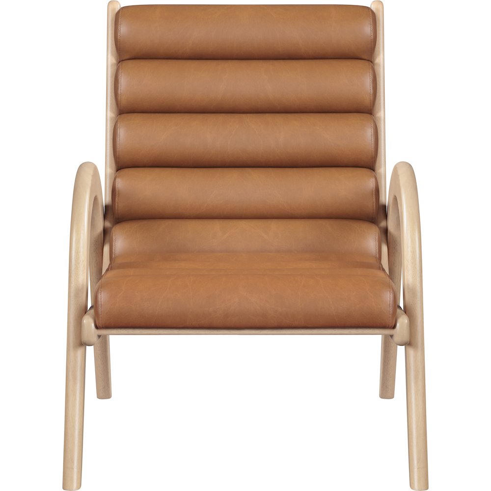 Randal Cognac Vegan Leather Upholstered Accent Chair