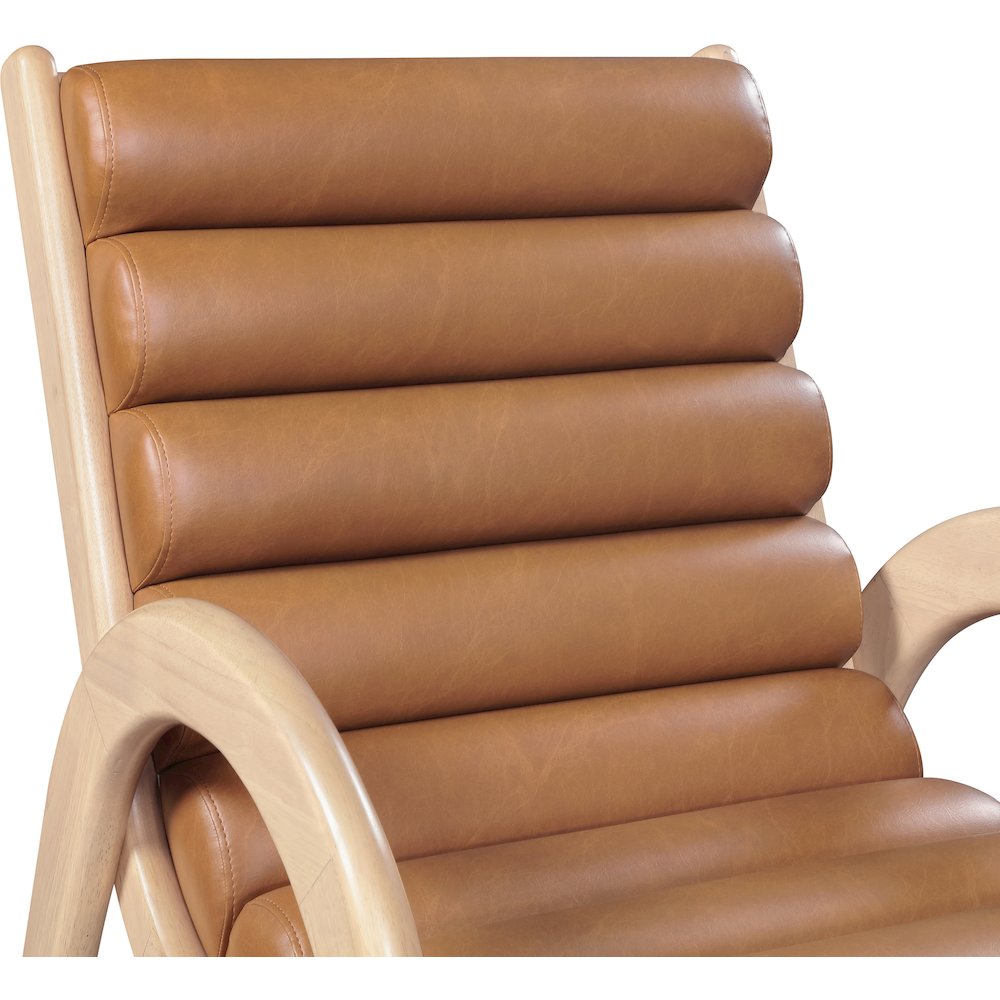 Randal Cognac Vegan Leather Upholstered Accent Chair