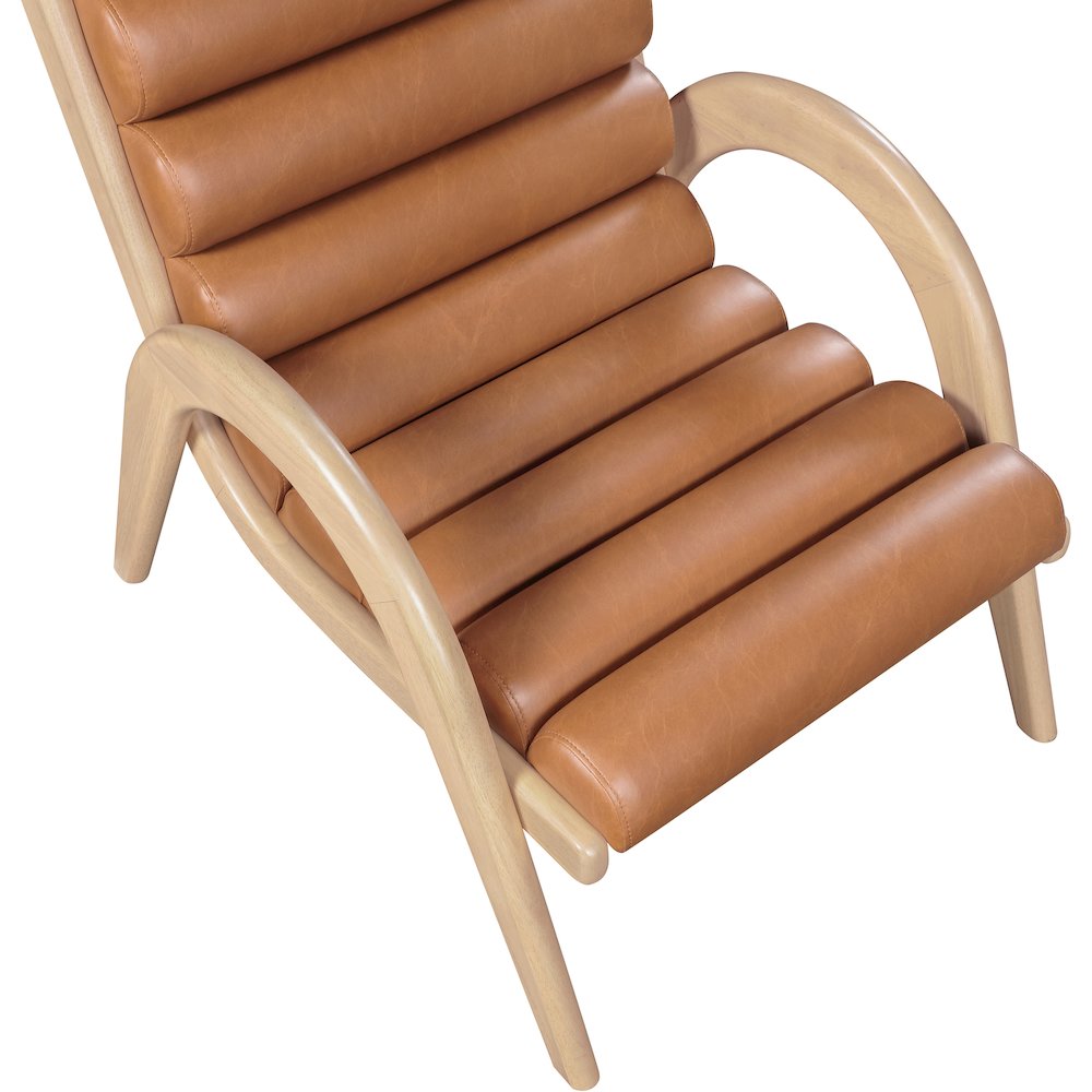 Randal Cognac Vegan Leather Upholstered Accent Chair