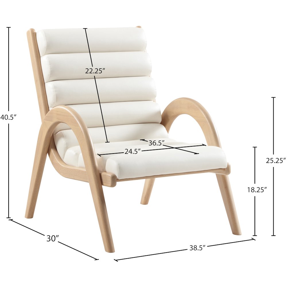 Randal Cream Vegan Leather Upholstered Accent Chair