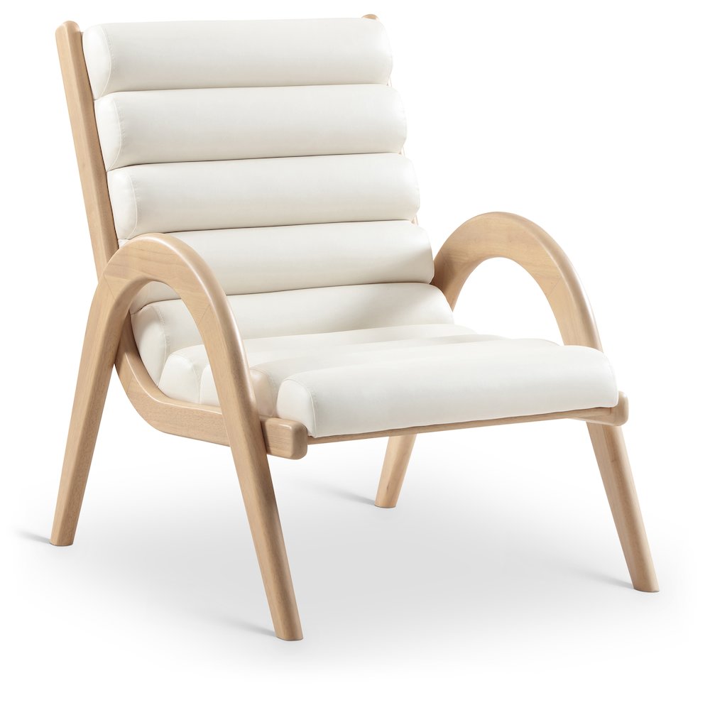 Randal Cream Vegan Leather Upholstered Accent Chair