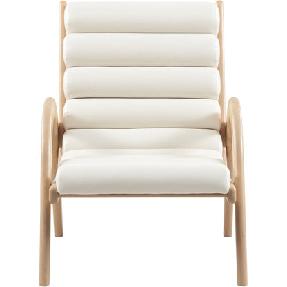 Randal Cream Vegan Leather Upholstered Accent Chair