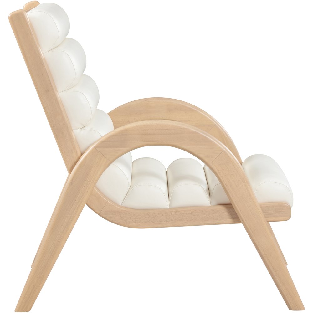 Randal Cream Vegan Leather Upholstered Accent Chair