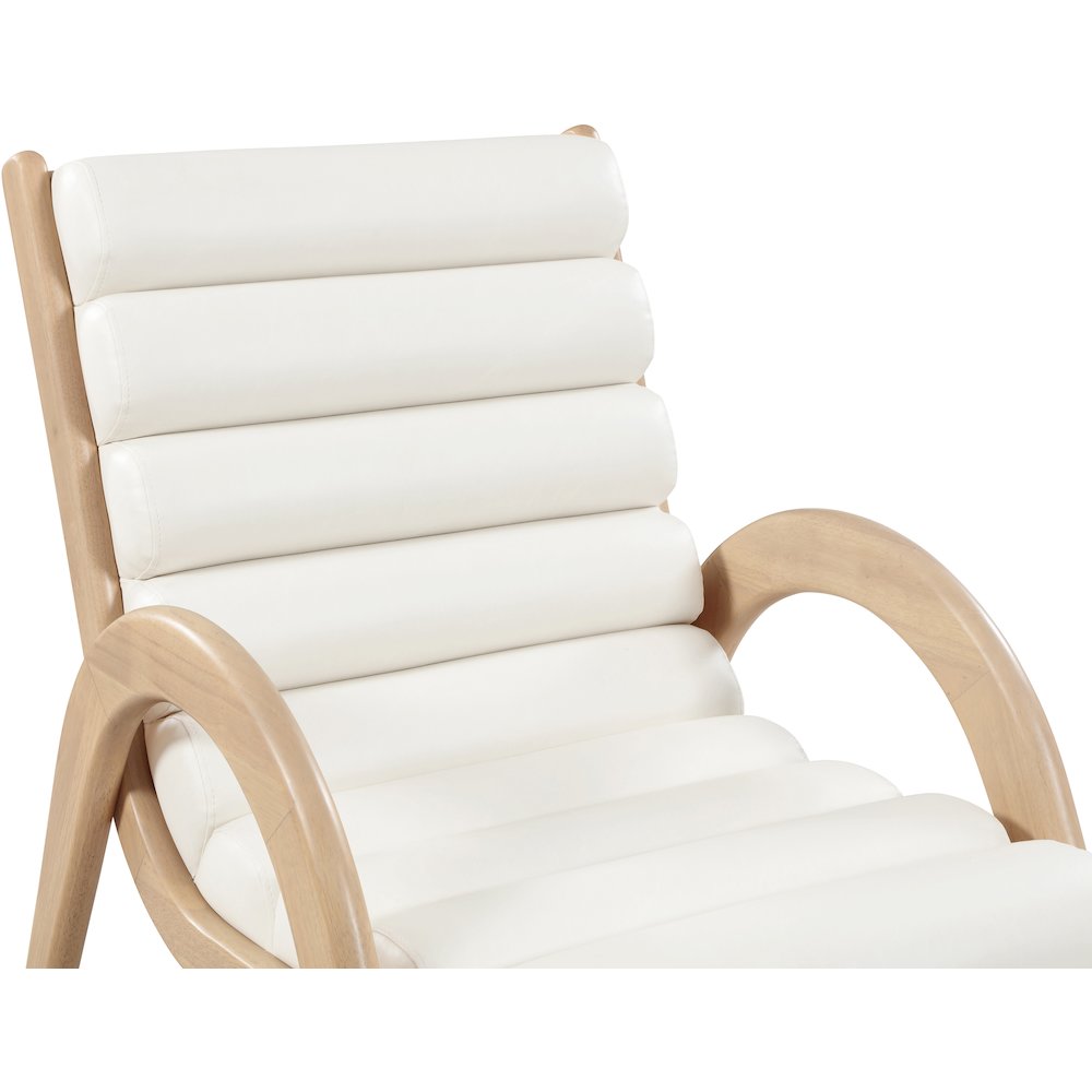 Randal Cream Vegan Leather Upholstered Accent Chair