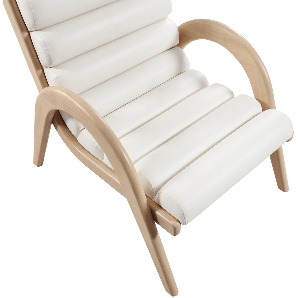 Randal Cream Vegan Leather Upholstered Accent Chair