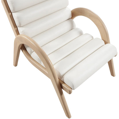Randal Cream Vegan Leather Upholstered Accent Chair