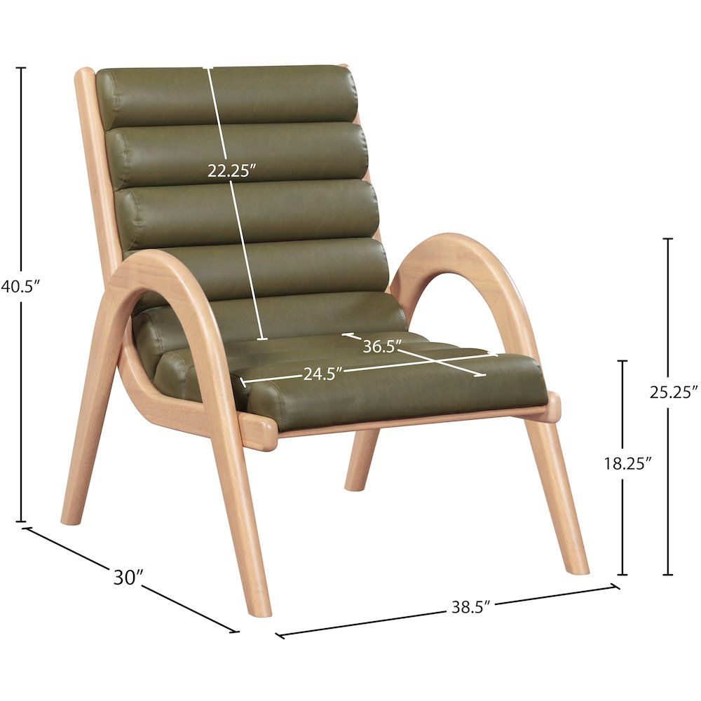 Randal Olive Vegan Leather Upholstered Accent Chair