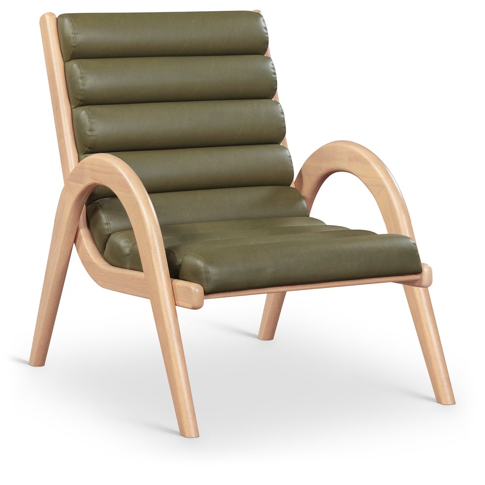 Randal Olive Vegan Leather Upholstered Accent Chair