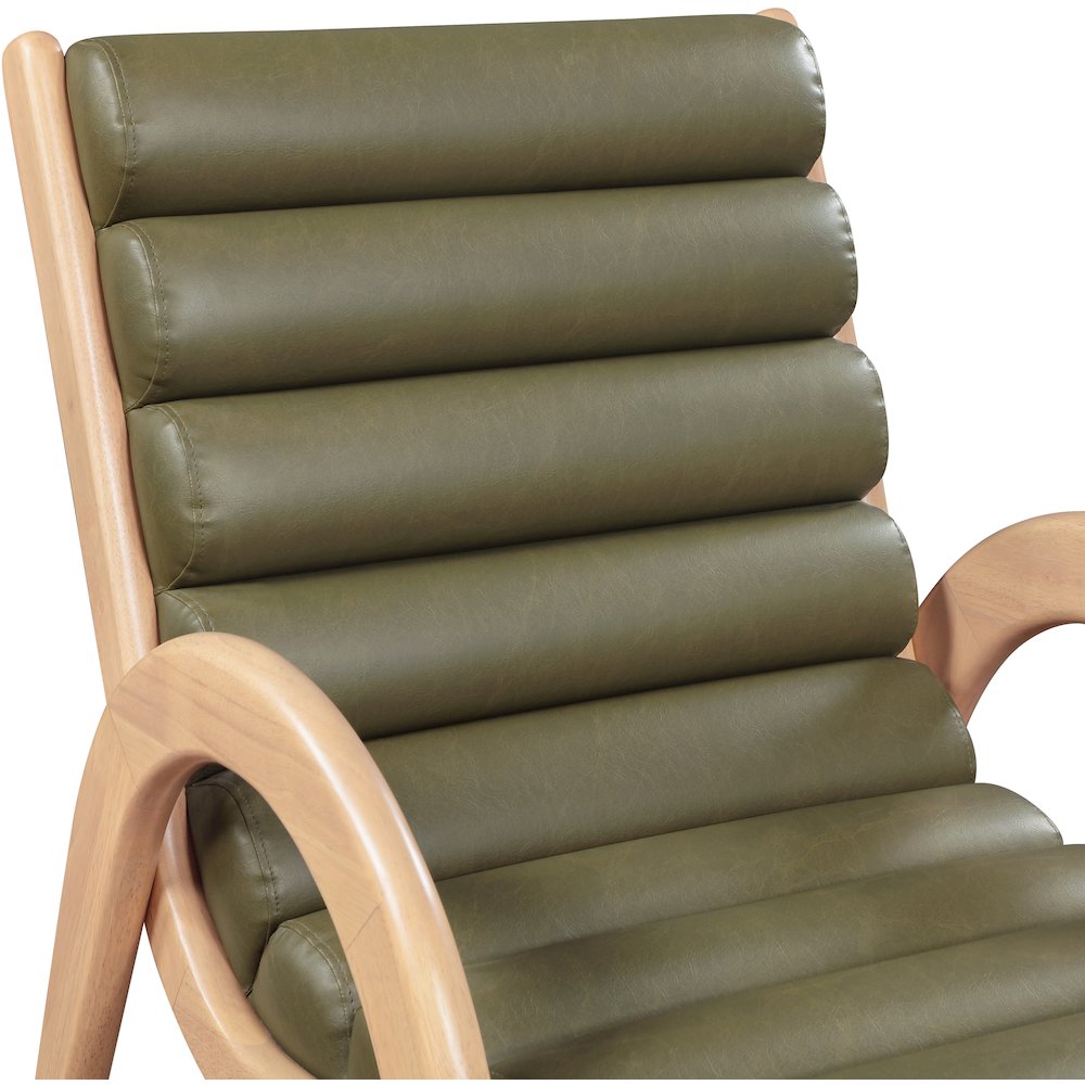 Randal Olive Vegan Leather Upholstered Accent Chair