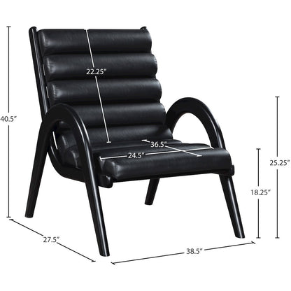 Randal Black Vegan Leather Upholstered Accent Chair