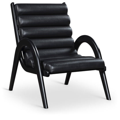 Randal Black Vegan Leather Upholstered Accent Chair
