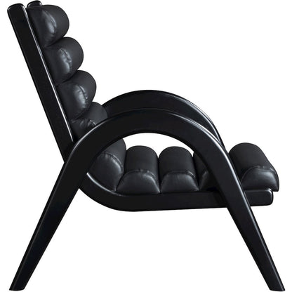 Randal Black Vegan Leather Upholstered Accent Chair