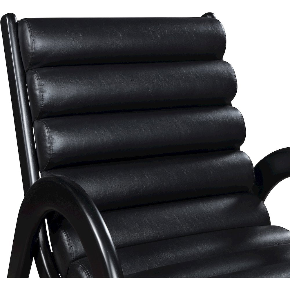 Randal Black Vegan Leather Upholstered Accent Chair