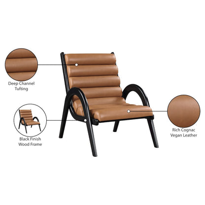 Randal Cognac Vegan Leather Upholstered Accent Chair