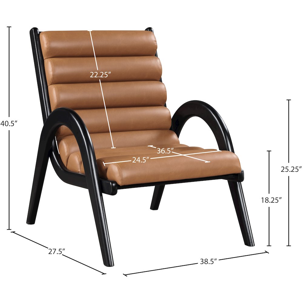 Randal Cognac Vegan Leather Upholstered Accent Chair