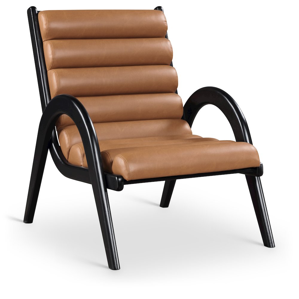 Randal Cognac Vegan Leather Upholstered Accent Chair