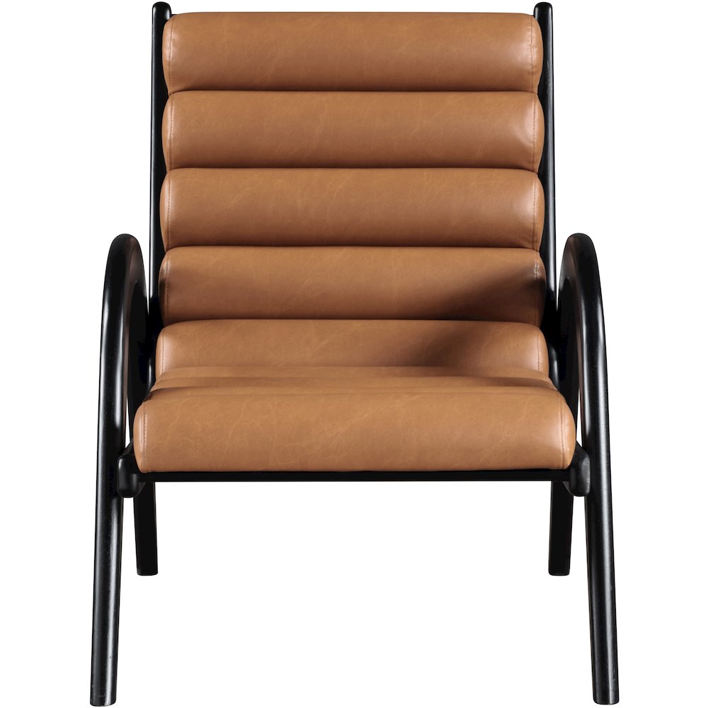 Randal Cognac Vegan Leather Upholstered Accent Chair