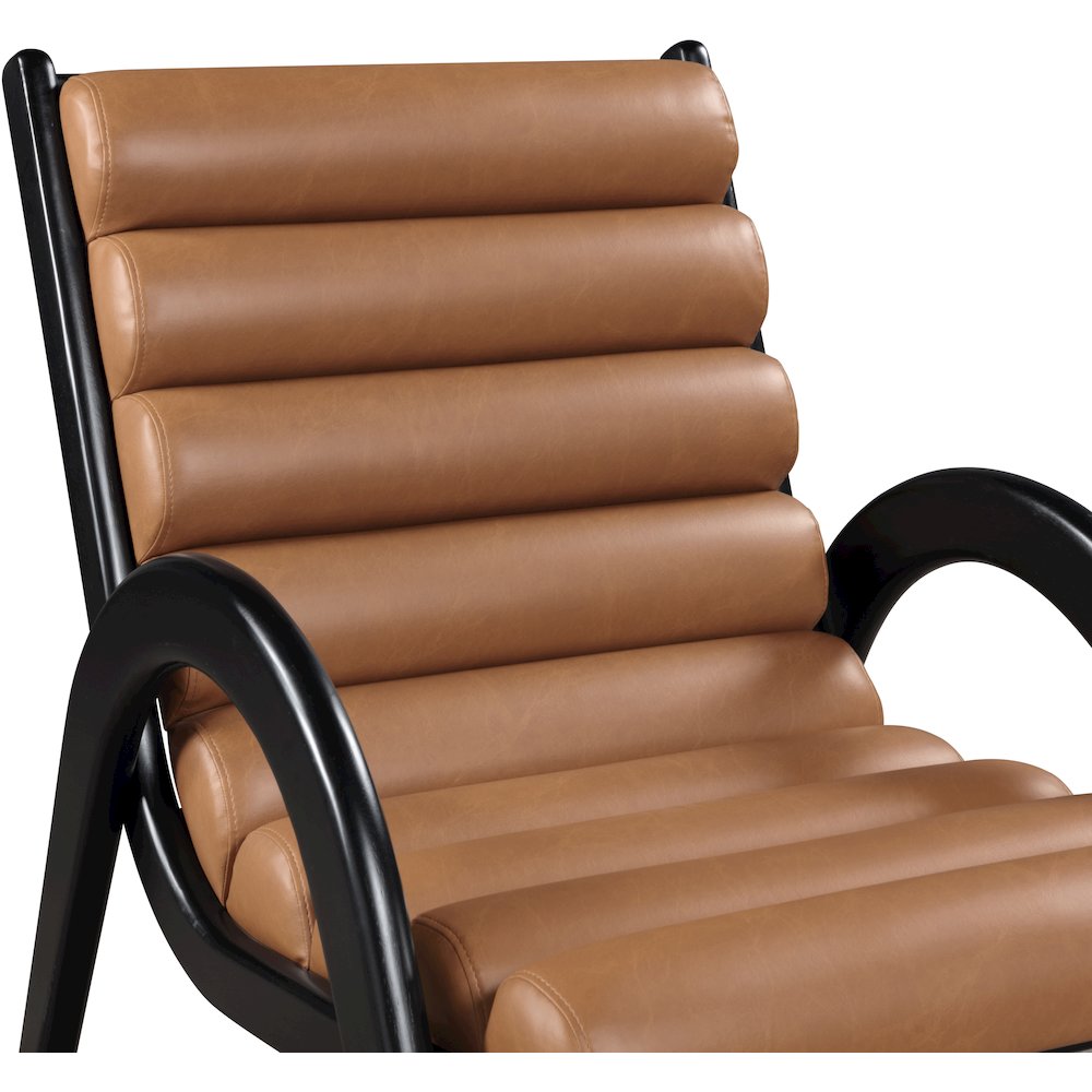 Randal Cognac Vegan Leather Upholstered Accent Chair