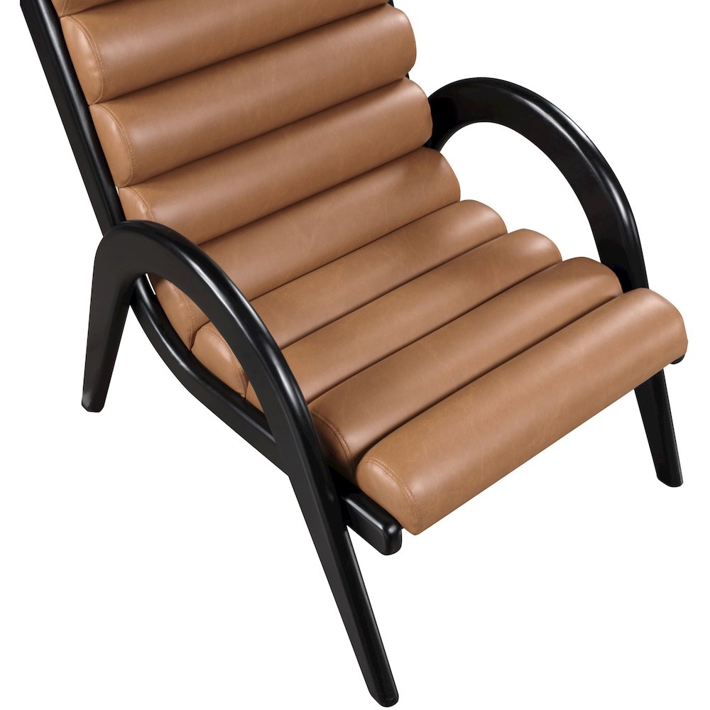 Randal Cognac Vegan Leather Upholstered Accent Chair