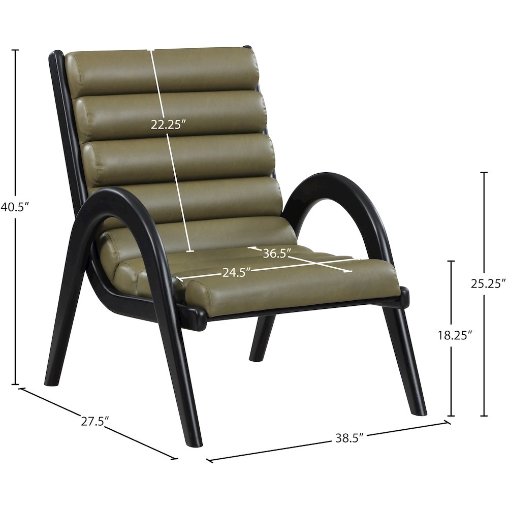 Randal Olive Vegan Leather Upholstered Accent Chair