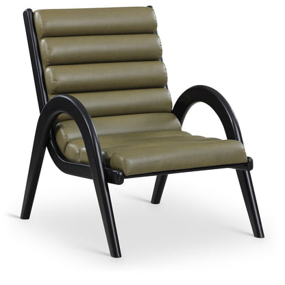 Randal Olive Vegan Leather Upholstered Accent Chair