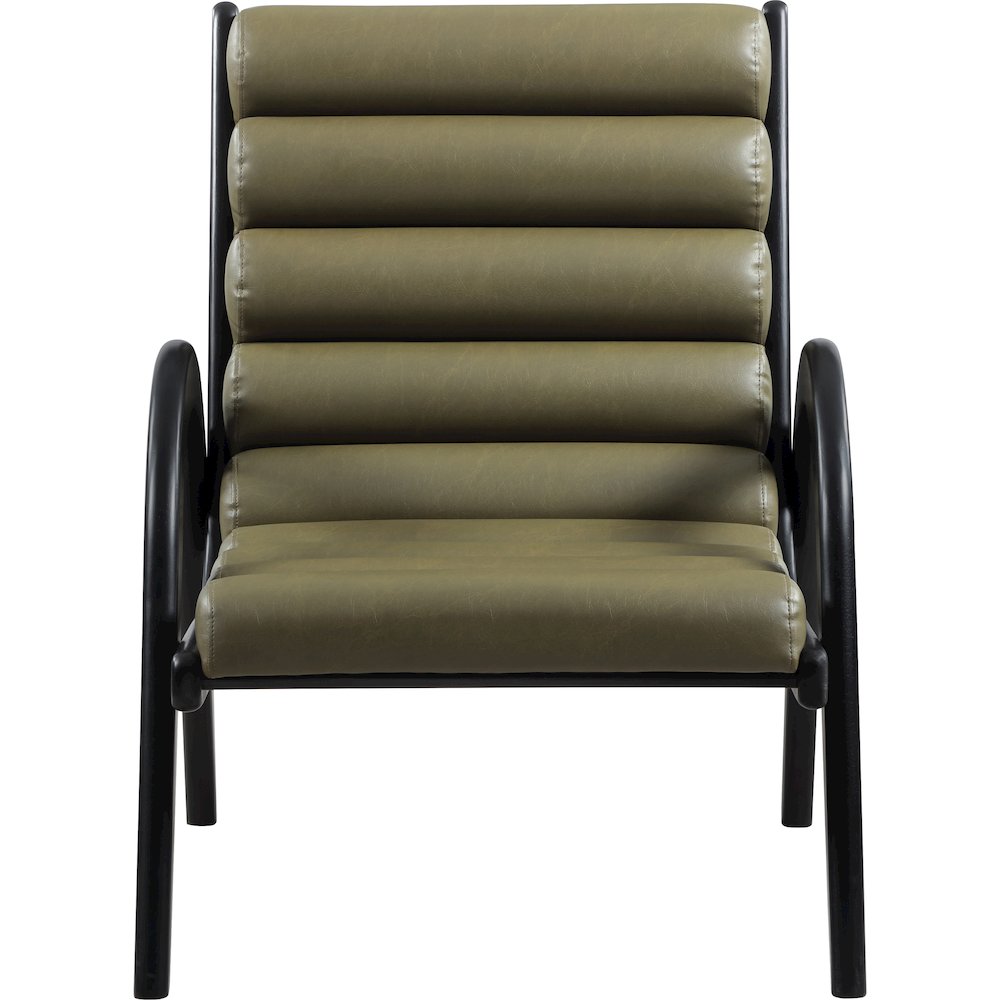 Randal Olive Vegan Leather Upholstered Accent Chair