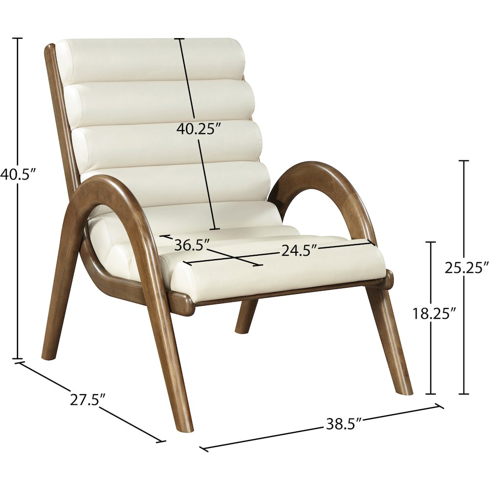 Randal Cream Vegan Leather Upholstered Accent Chair