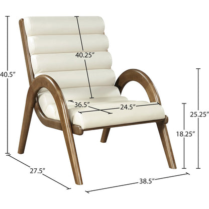 Randal Cream Vegan Leather Upholstered Accent Chair