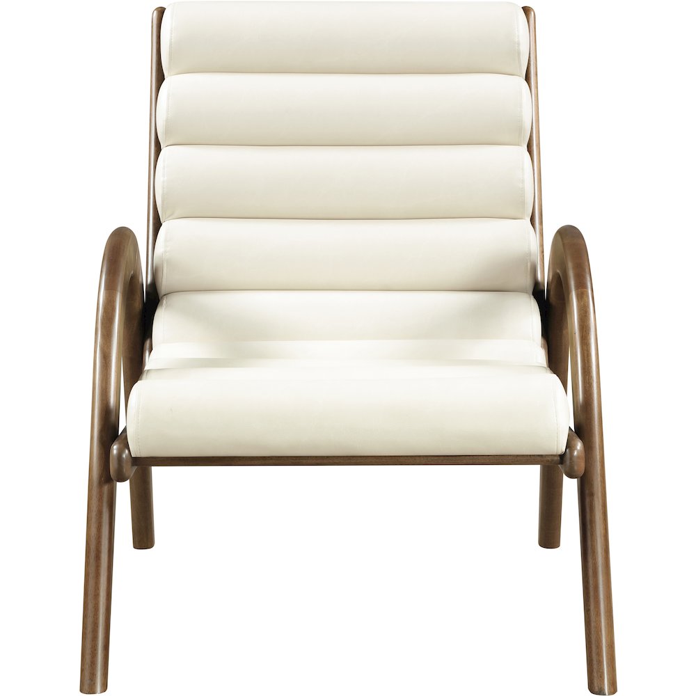 Randal Cream Vegan Leather Upholstered Accent Chair