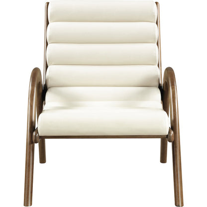 Randal Cream Vegan Leather Upholstered Accent Chair
