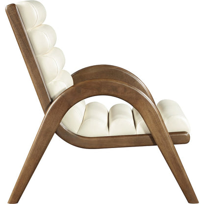 Randal Cream Vegan Leather Upholstered Accent Chair
