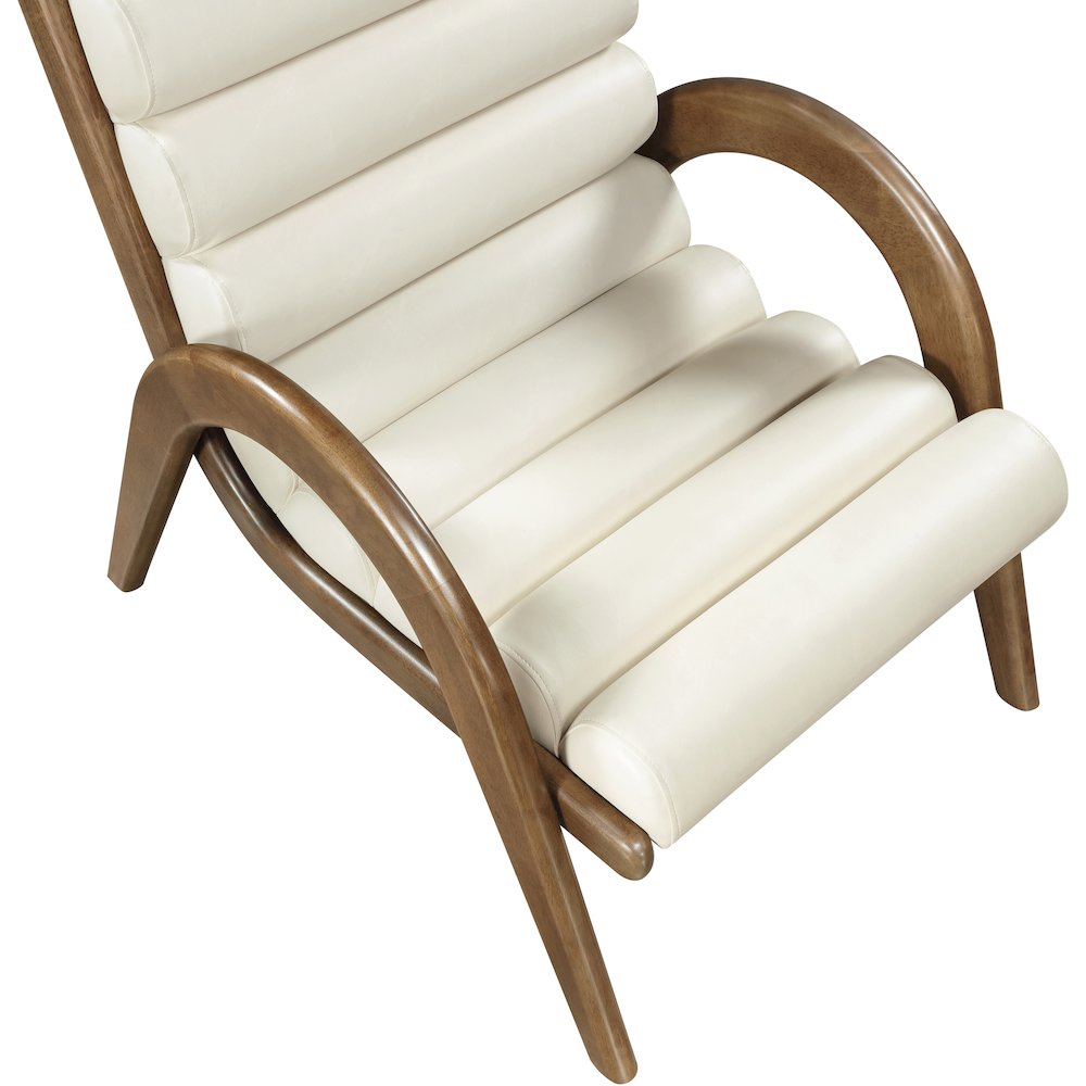 Randal Cream Vegan Leather Upholstered Accent Chair