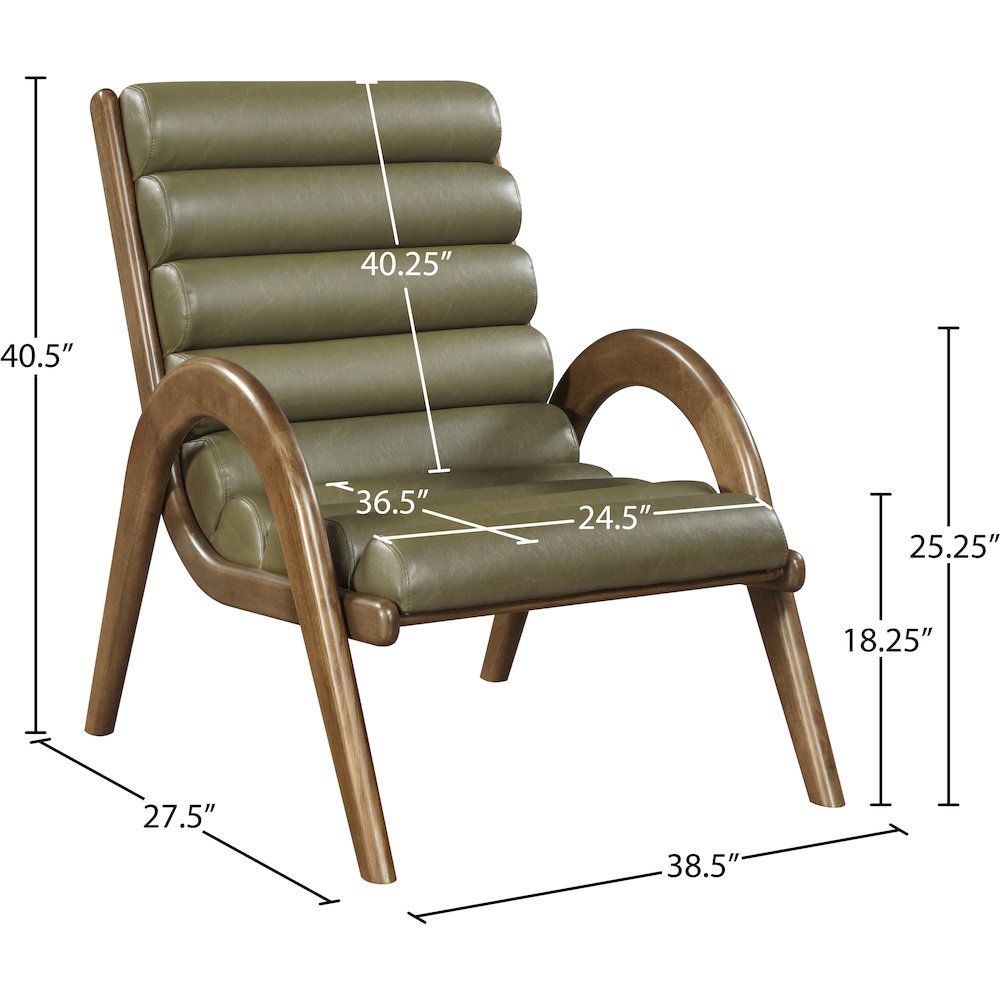 Randal Olive Vegan Leather Upholstered Accent Chair