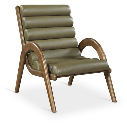 Randal Olive Vegan Leather Upholstered Accent Chair