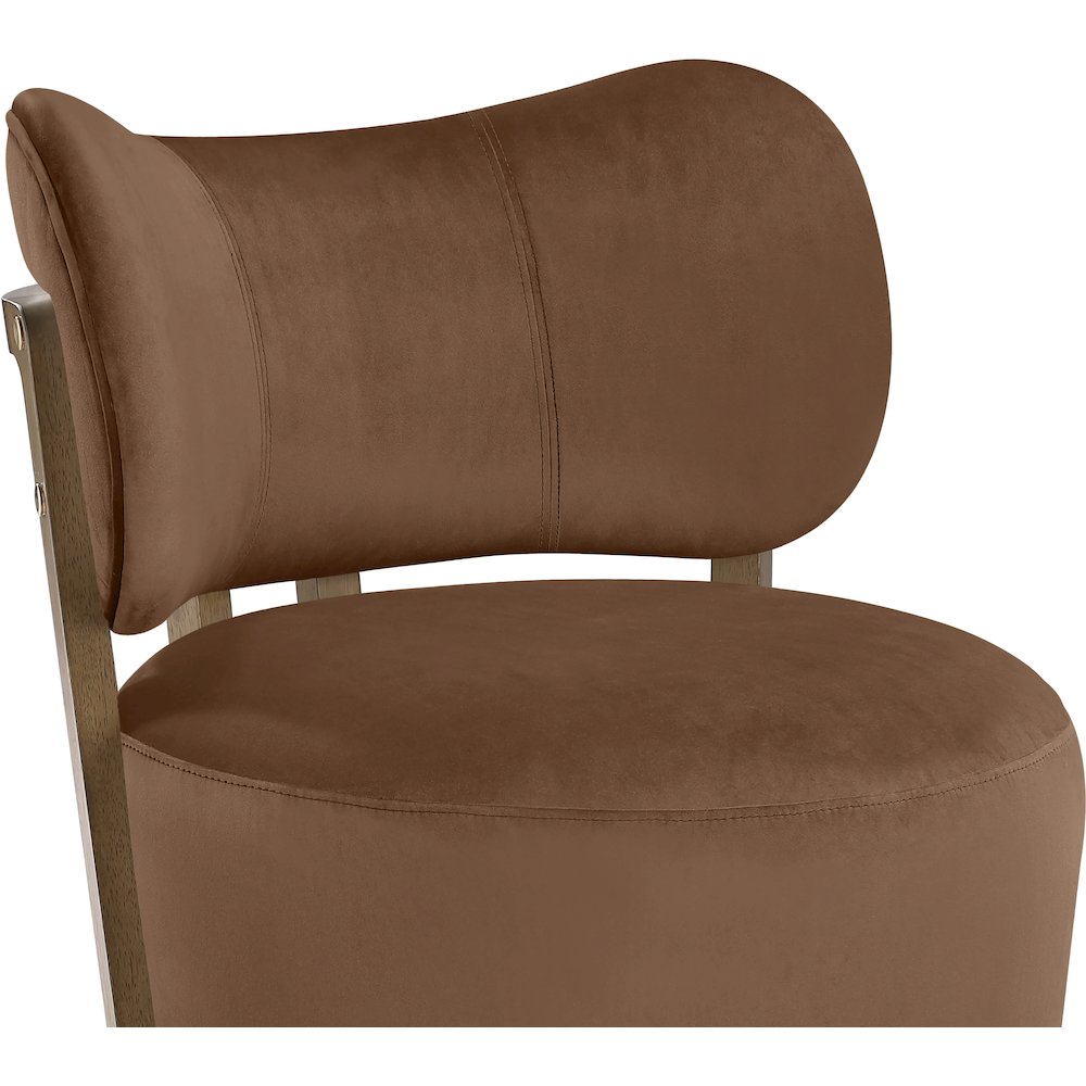 Elara Brown Velvet Upholstered Swivel Accent Chair