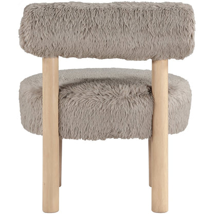 Ambre Beige Vegan Shearling Fabric Upholstered Accent Chair