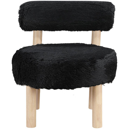 Ambre Black Vegan Shearling Fabric Upholstered Accent Chair