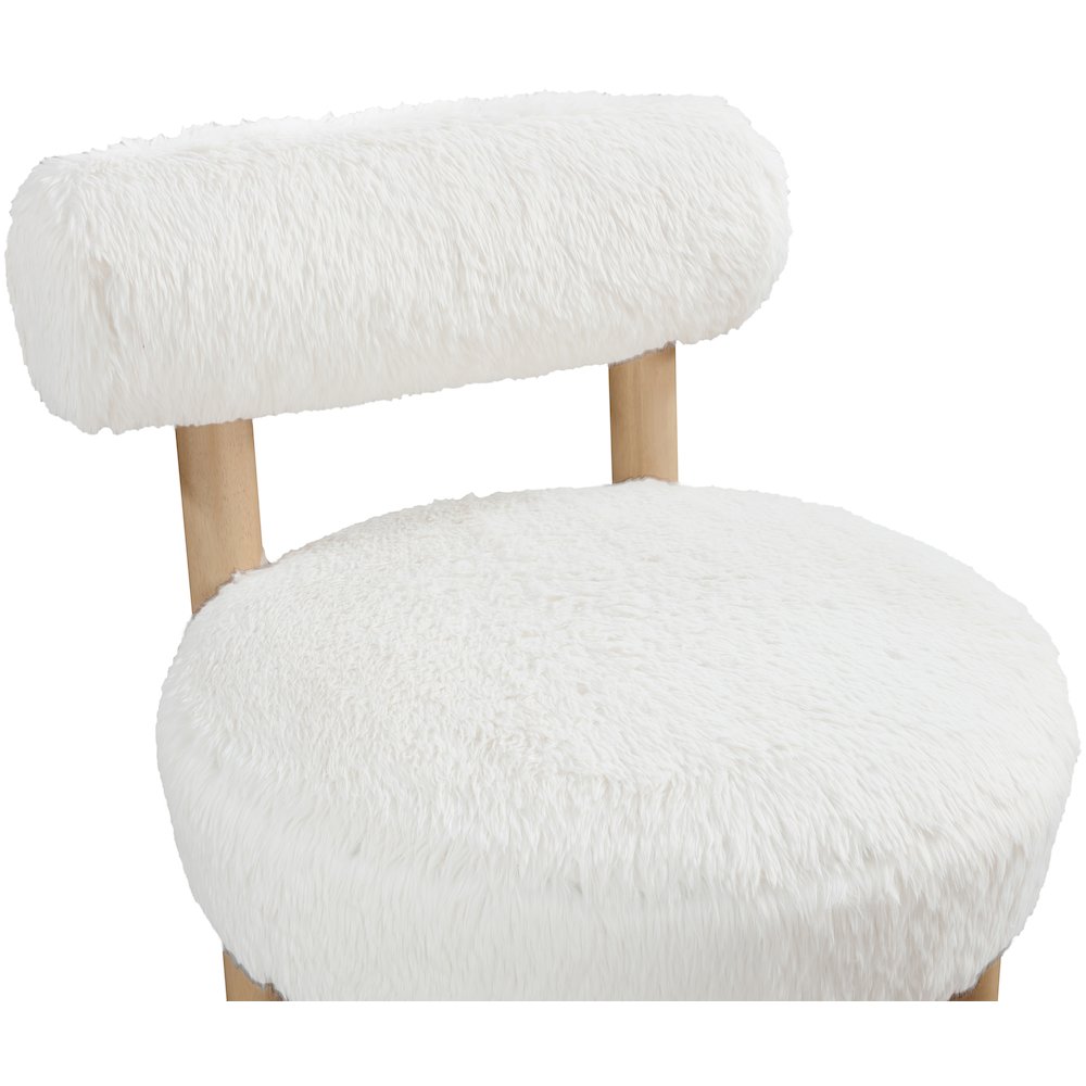 Ambre Cream Vegan Shearling Fabric Upholstered Accent Chair