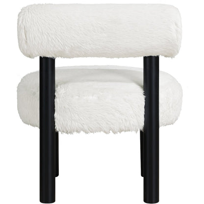 Ambre Cream Vegan Shearling Fabric Upholstered Accent Chair