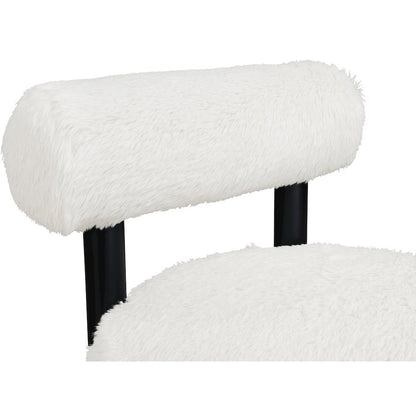 Ambre Cream Vegan Shearling Fabric Upholstered Accent Chair