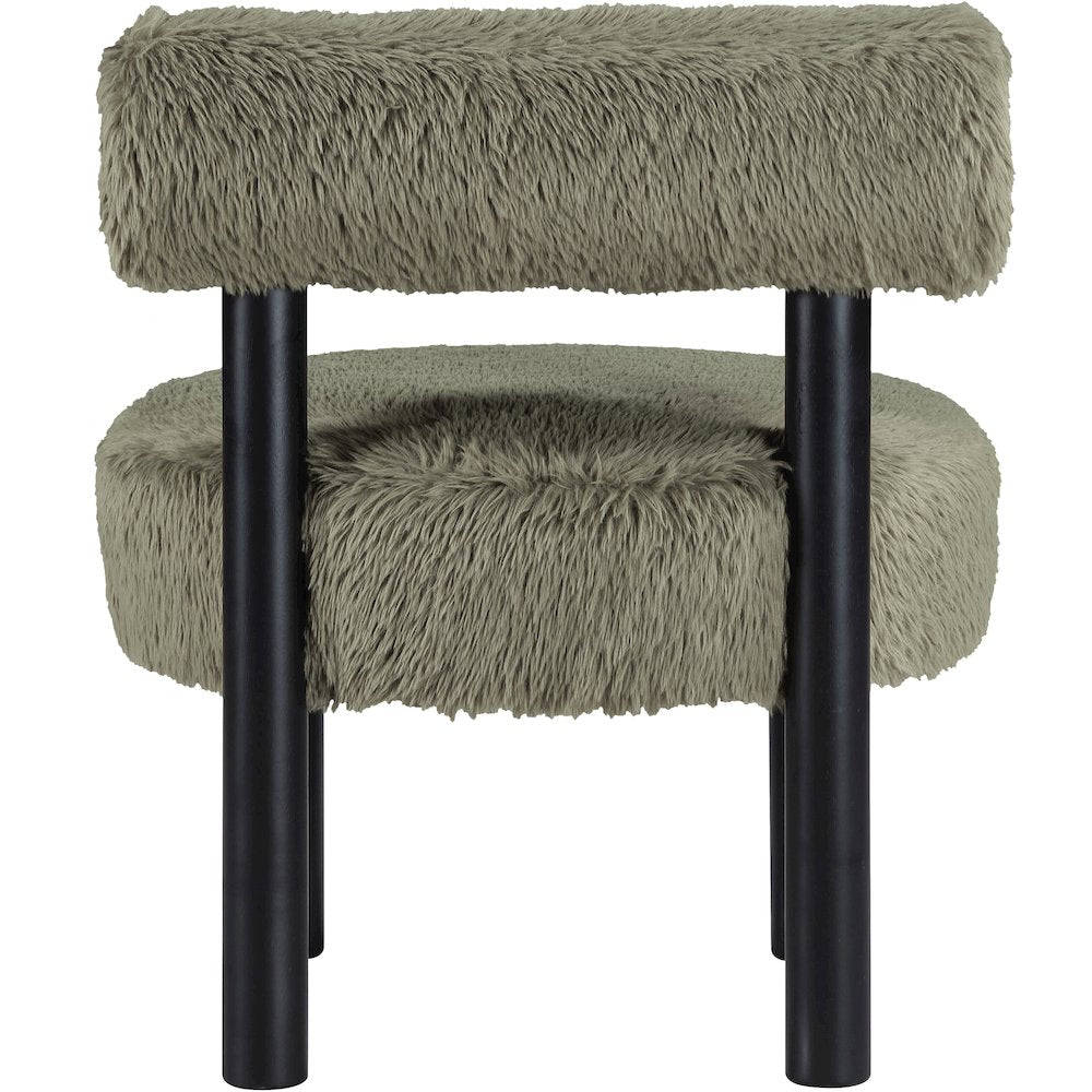 Ambre Green Vegan Shearling Fabric Upholstered Accent Chair