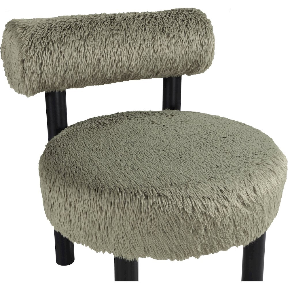 Ambre Green Vegan Shearling Fabric Upholstered Accent Chair