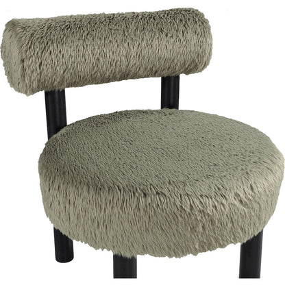 Ambre Green Vegan Shearling Fabric Upholstered Accent Chair