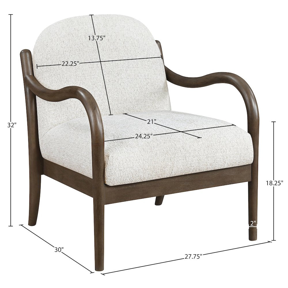 Helmsley Cream Performance Fabric Upholstered Accent Chair