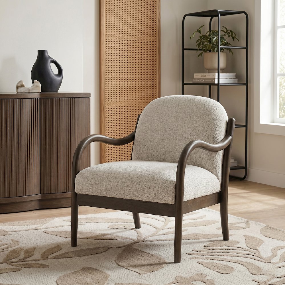 Helmsley Cream Performance Fabric Upholstered Accent Chair