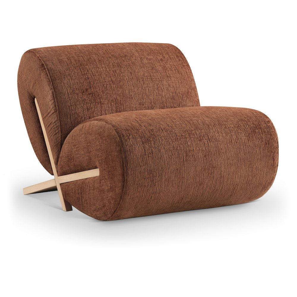 Akira Cognac Fabric Upholstered Accent Chair