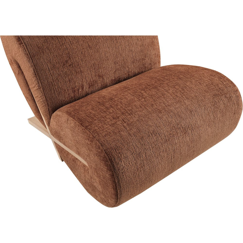 Akira Cognac Fabric Upholstered Accent Chair