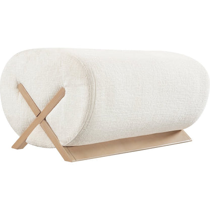 Akira Cream Fabric Upholstered Ottoman