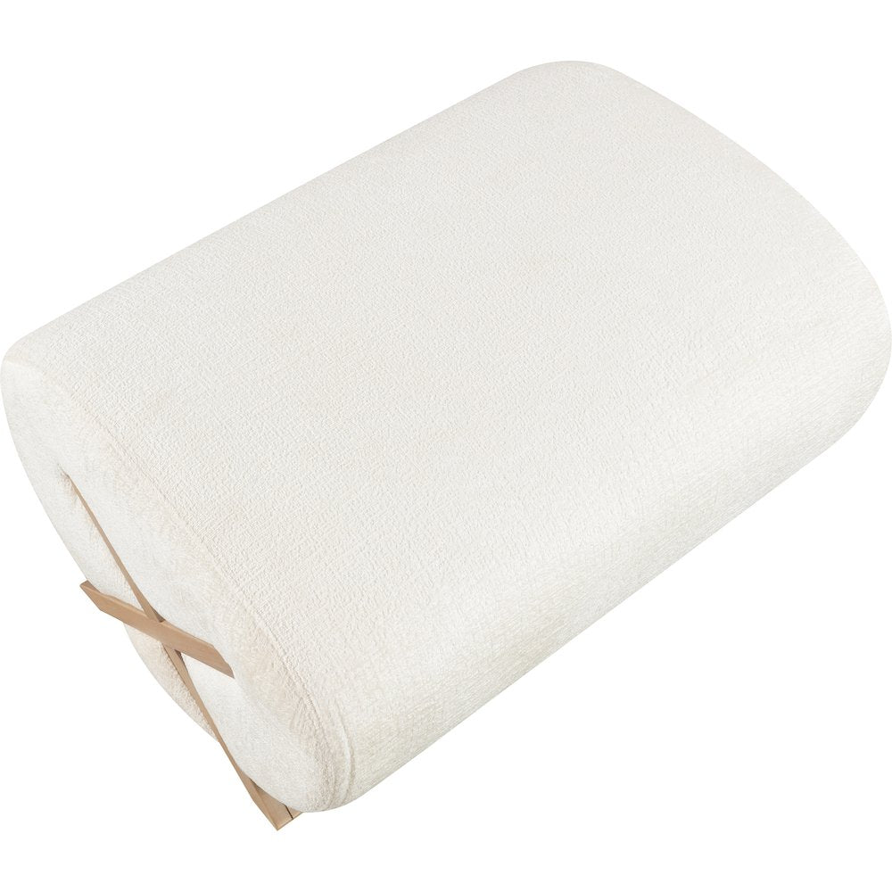Akira Cream Fabric Upholstered Ottoman